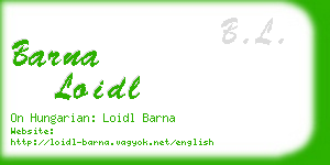 barna loidl business card